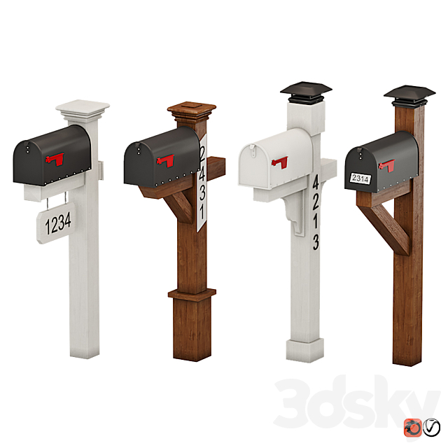 Mailboxes_set_014 3d