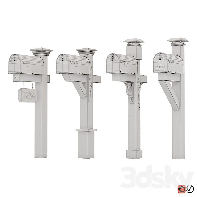 Mailboxes_set_014 3dsky