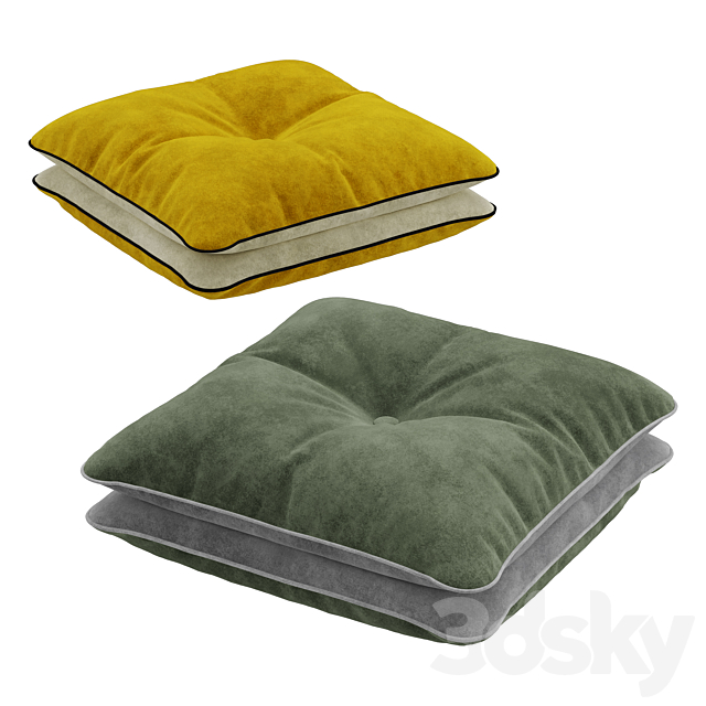 Seat pillow set 10 3DSMax File - thumbnail 4