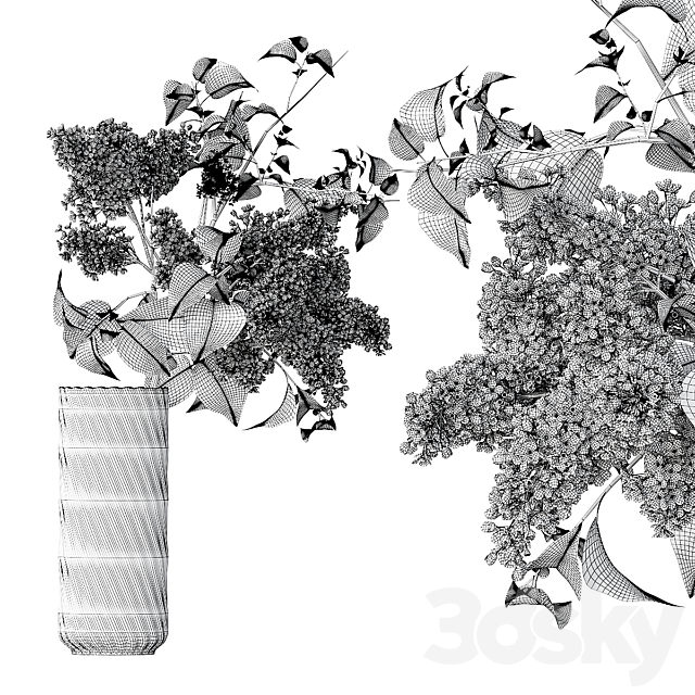 Bouquet of flowers in a vase 70 3d