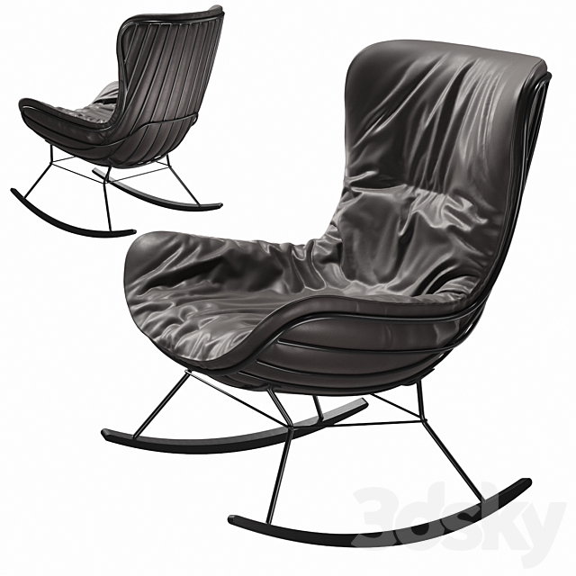 Freifrau Leyasol Rocking Wingback Chair 3DSMax File - thumbnail 1
