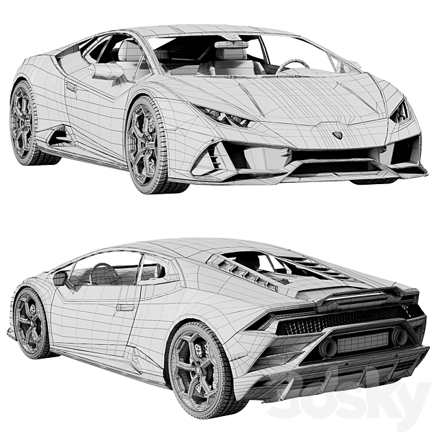 Lamborghini Huracan EVO 2019 3dskyfree