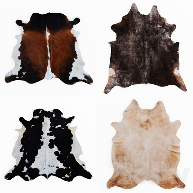 Four rugs from animal skins 04 3DSMax File - thumbnail 1