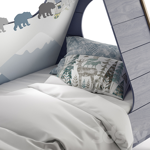 Bln Kids Tipi | Bed - hut 3d