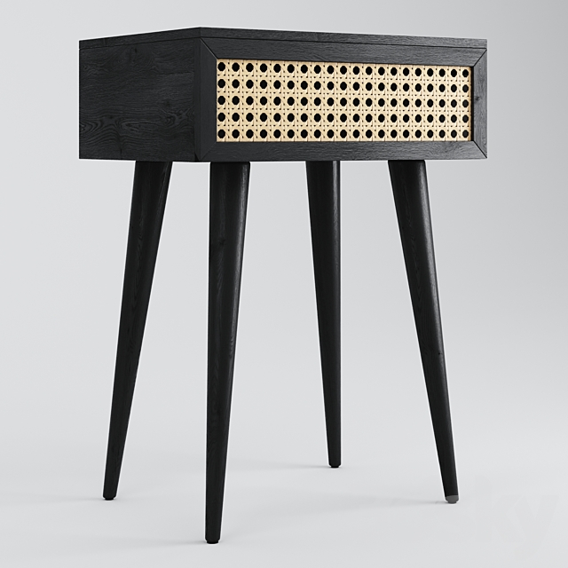 Light Oak Daintree Rattan Bedside Table 3dsky