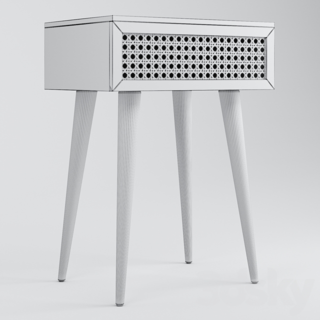 Light Oak Daintree Rattan Bedside Table 3dskyfree