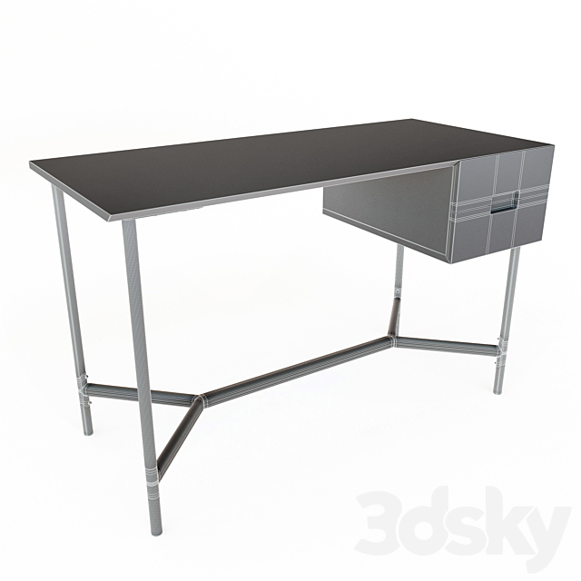 Writing desk with 2 drawers LORA 3DSMax File - thumbnail 2