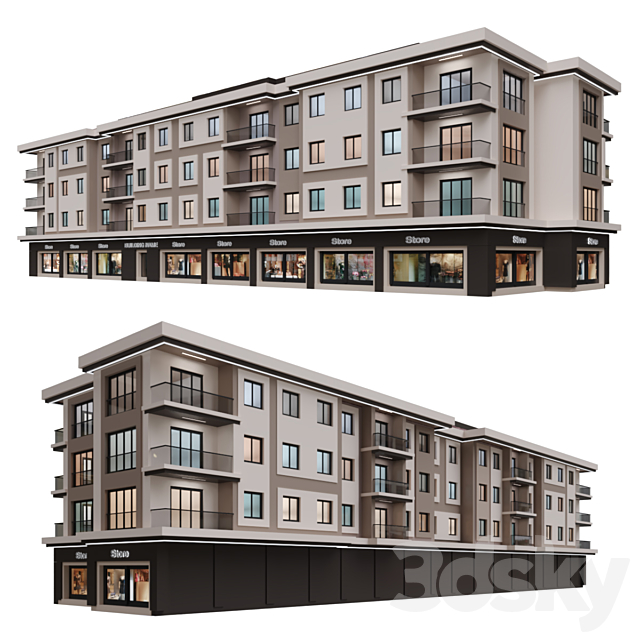 Modern Residential Building 29 3d