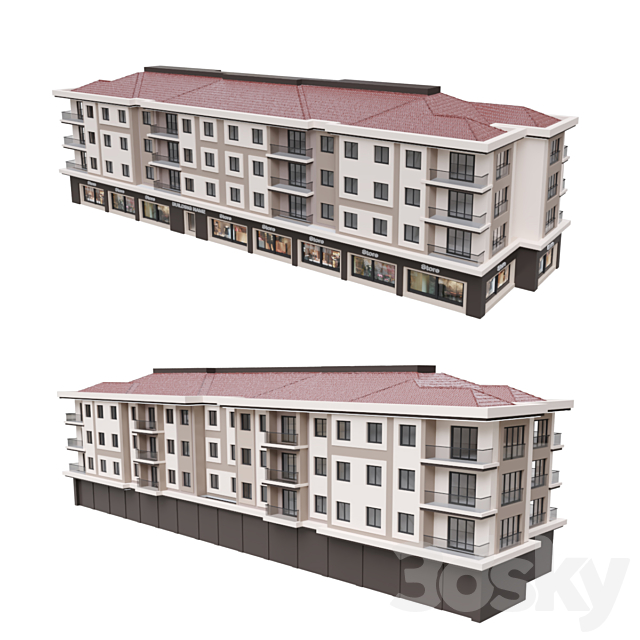 Modern Residential Building 29 3dsky