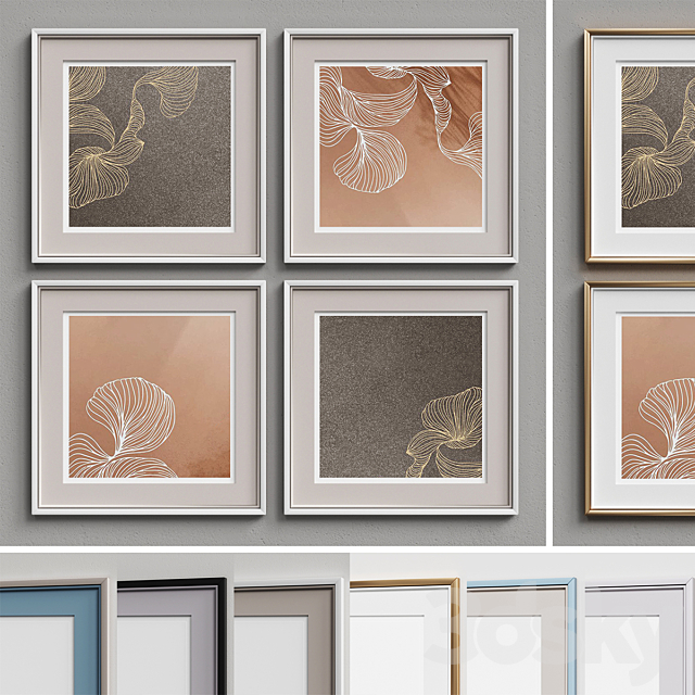 Nice Picture Frames Set 110 3d