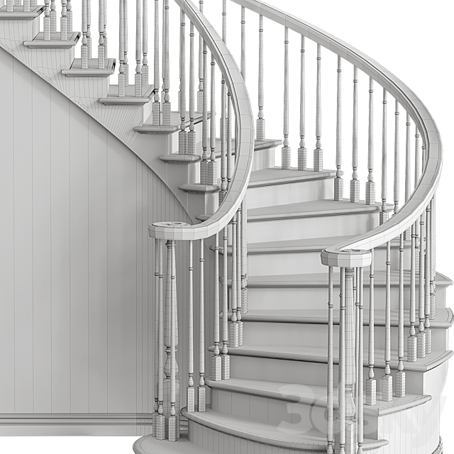 Classic style staircase 3dskyfree