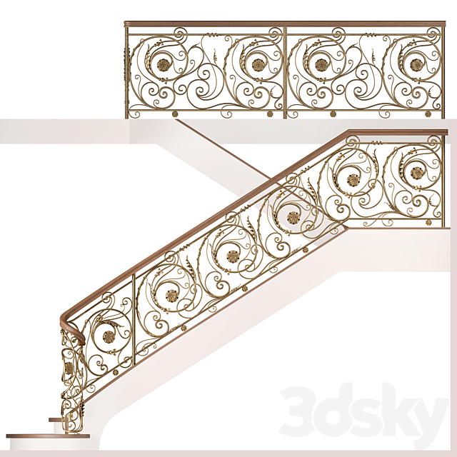 Forged stairs 3dsky