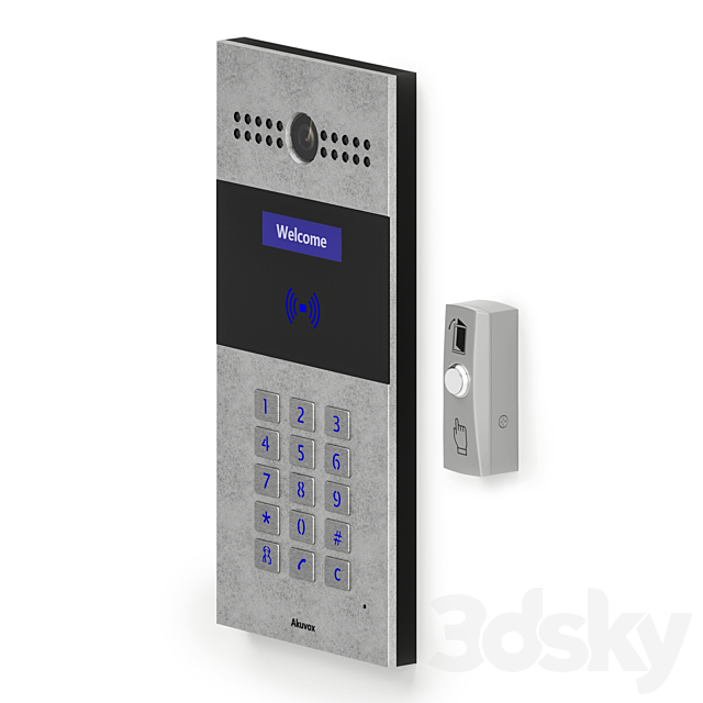 On-door speakerphone Akuvox R27 and exit button Slinex DR-02 3d