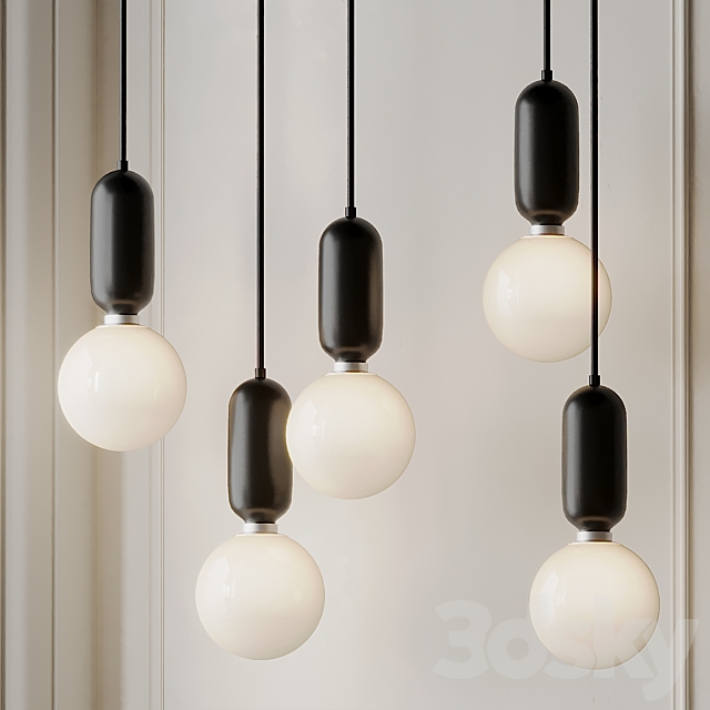 Modern Simple Led Pendant Lights - Glass Ball 3dsky