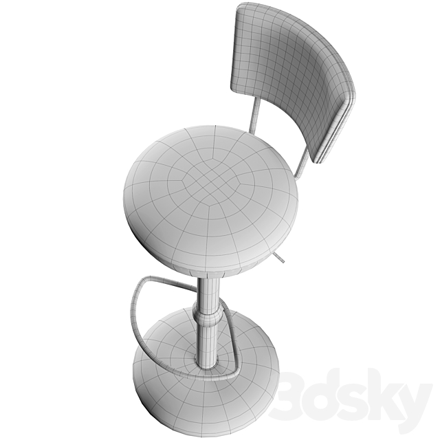 Francesco Molon Silhouette bar stool 3DSMax File - thumbnail 5