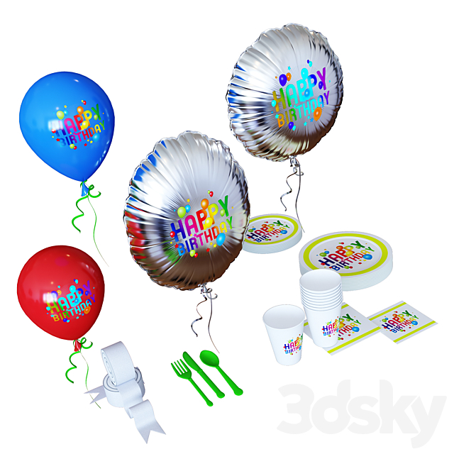 Birthday decor 3DSMax File - thumbnail 2