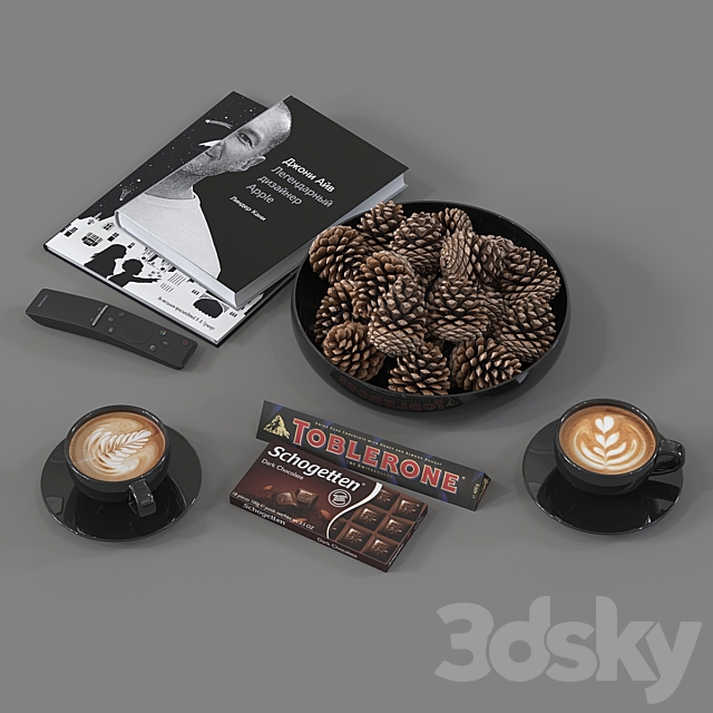 Decor for a coffee table. 3d