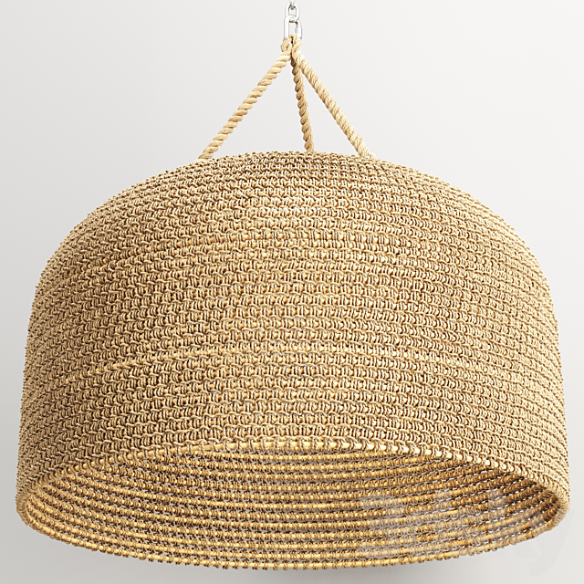 Green Oaks Oversized Pendant. Natural 3d