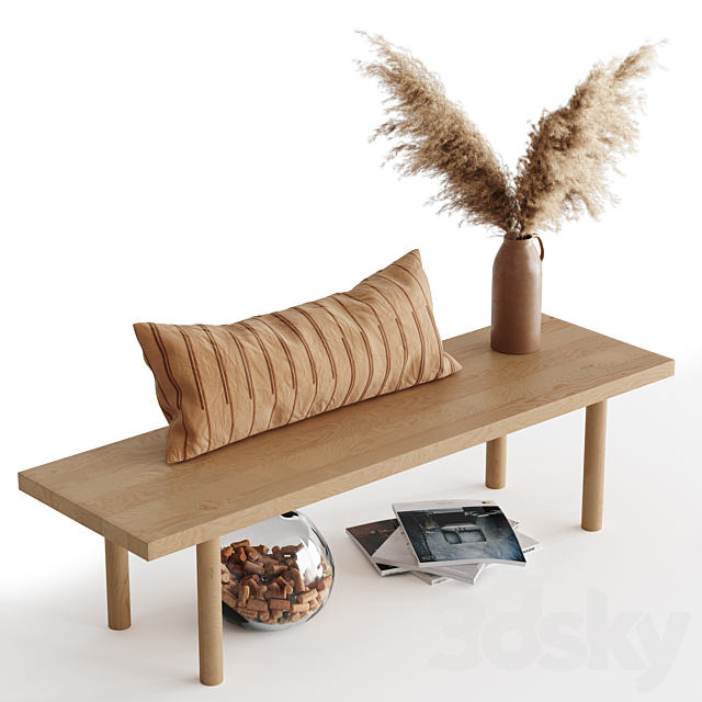 Decoration Set 05 pampas & table 3d