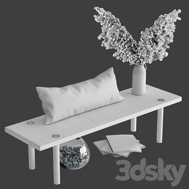 Decoration Set 05 pampas & table 3dsky