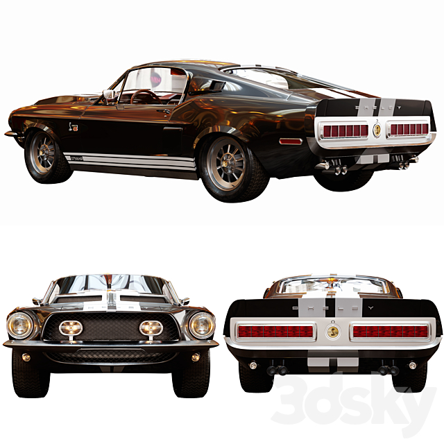 Ford Mustang Shelby GT500KR 3DSMax File - thumbnail 4