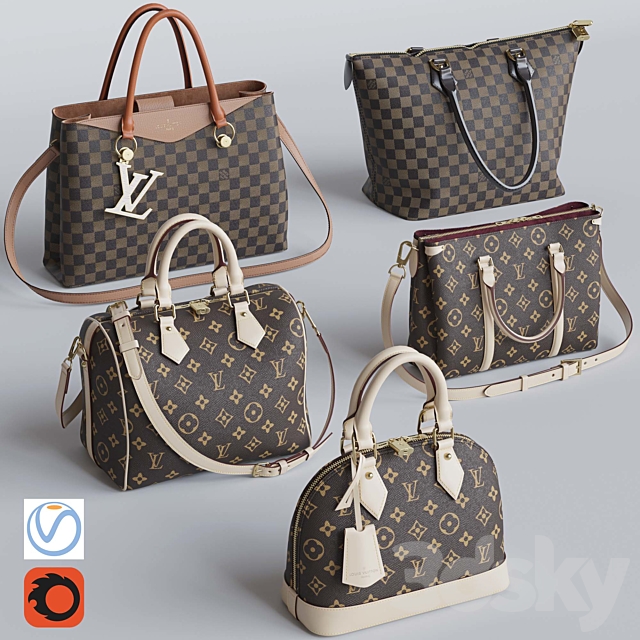 Bag Set 3. Louis Vuitton 3DSMax File - thumbnail 1