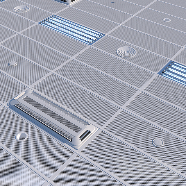 Armstrong ceiling system with a set of elements 2 3d