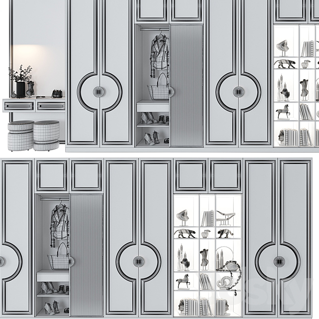 The composition in the hall_111 3dsky