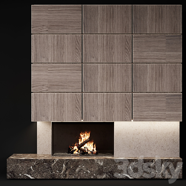 Fireplace modern 45 3d