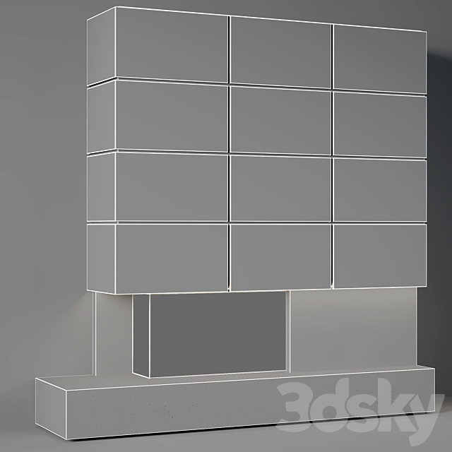 Fireplace modern 45 3dsky