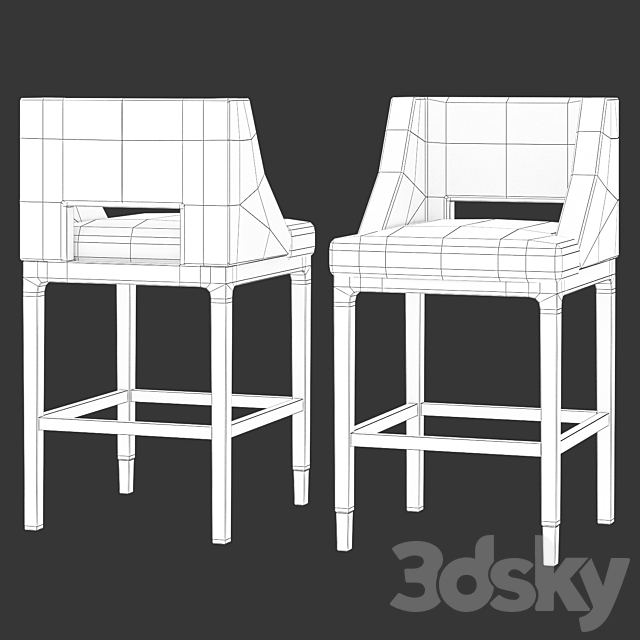 American bar stool 3DSMax File - thumbnail 5