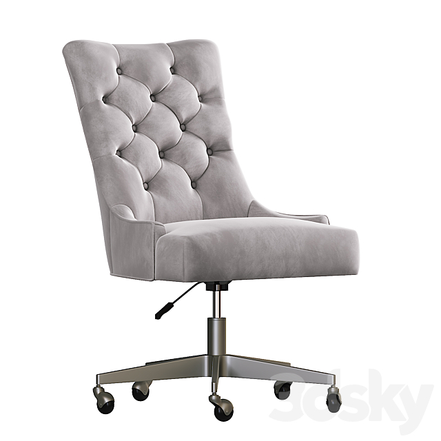 Rh Martine_adjustable velvet desk Chair 3DSMax File - thumbnail 3