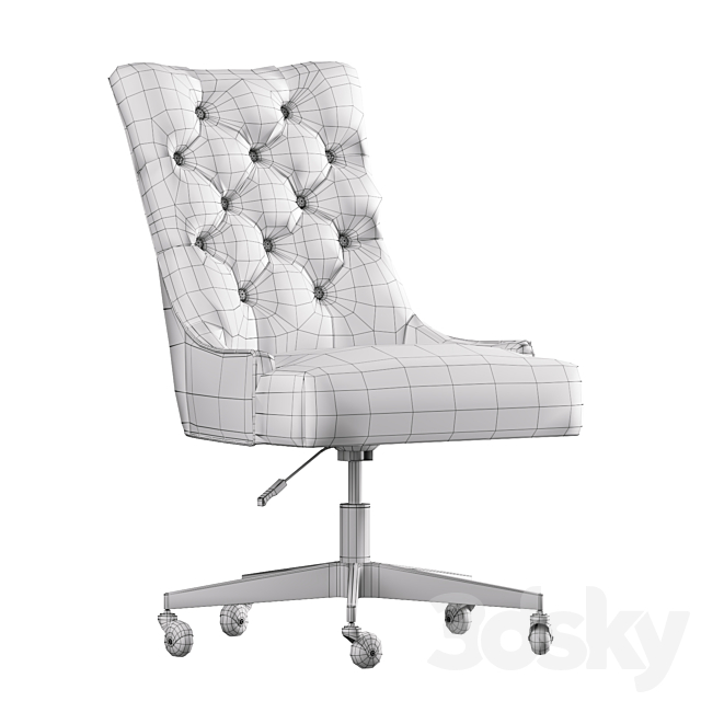 Rh Martine_adjustable velvet desk Chair 3DSMax File - thumbnail 4