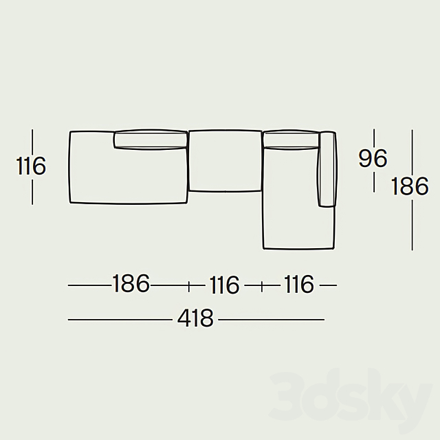 sofa zanotta pianoalto 3DSMax File - thumbnail 5