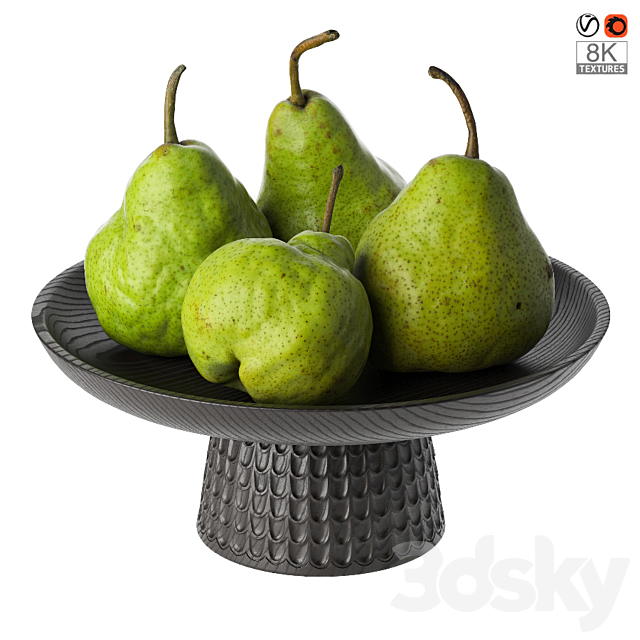Pears in a bowl 3DSMax File - thumbnail 1