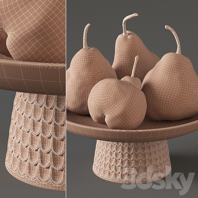 Pears in a bowl 3DSMax File - thumbnail 3