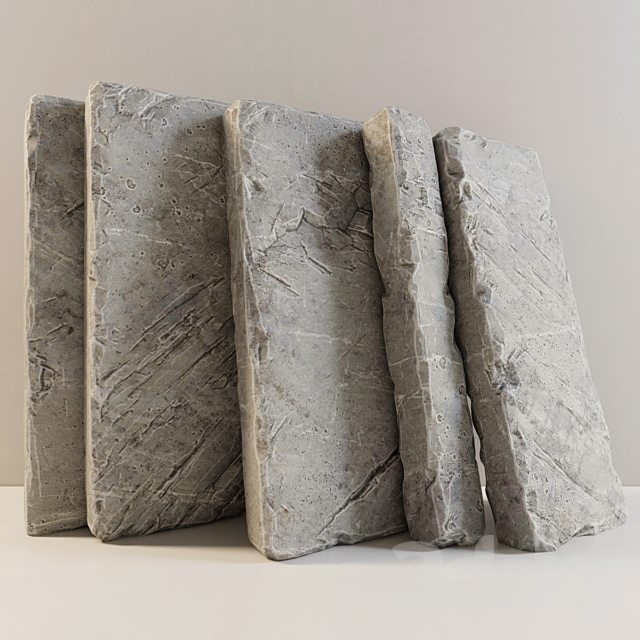 Slab stone wall n2 3d