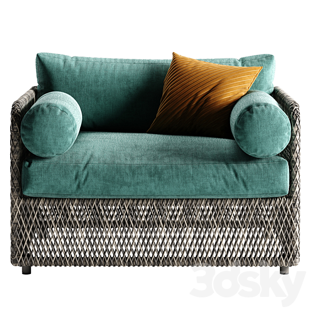 West elm coastal armchair 3d