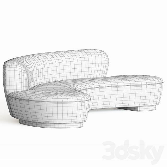 Freeform Curved Sofa Vladimir Kagan 3DSMax File - thumbnail 4