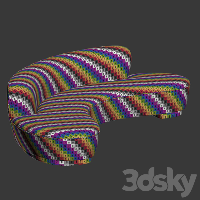 Freeform Curved Sofa Vladimir Kagan 3DSMax File - thumbnail 5