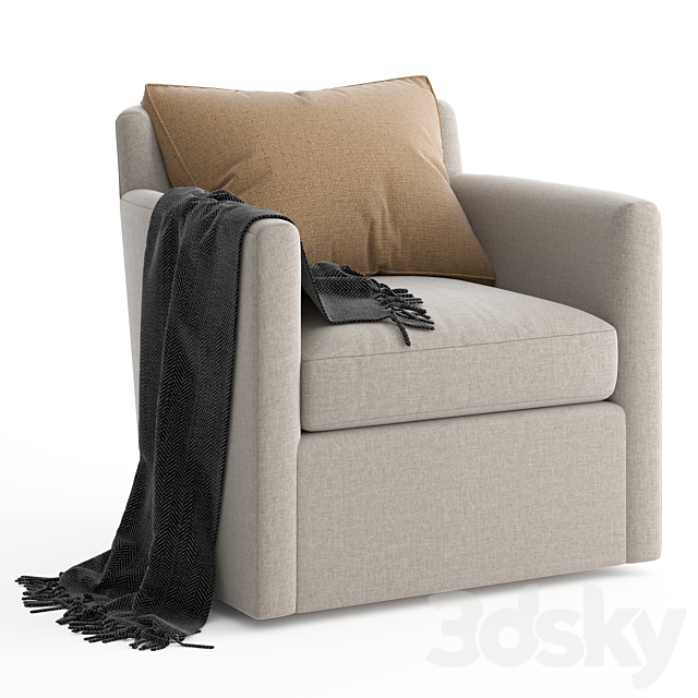 RH Oliver Barrelback Track Swivel Arm Chair 3DModel 3DSKY Decor Helper