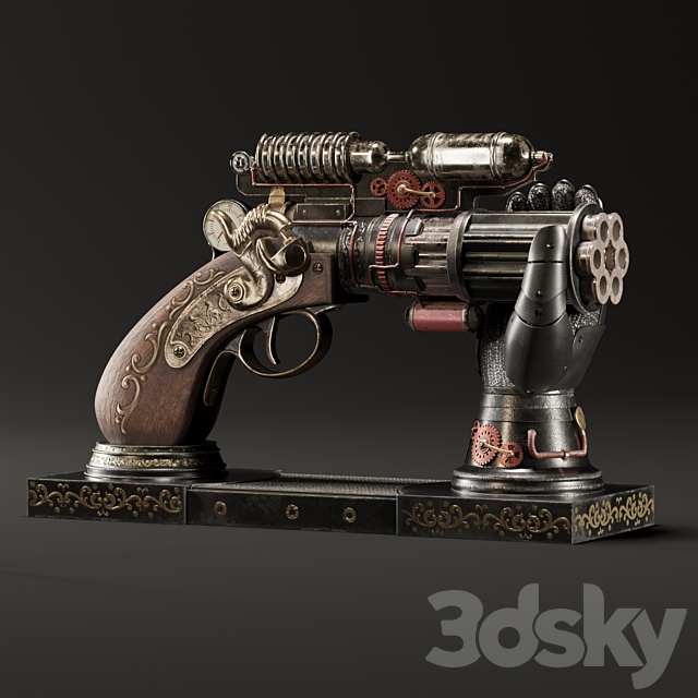 Decorative Steampunk Gun 3DSMax File - thumbnail 1
