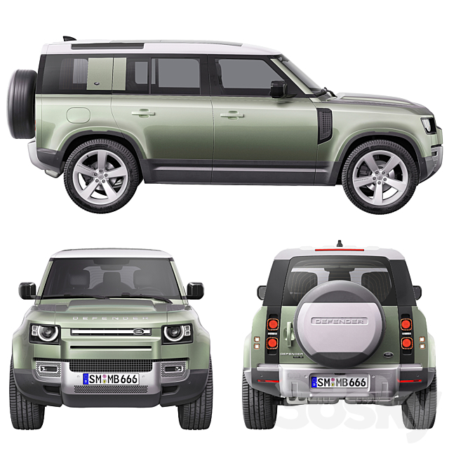 Land Rover Defender 2020 3DSMax File - thumbnail 2