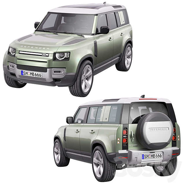 Land Rover Defender 2020 3DSMax File - thumbnail 1