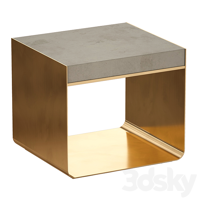 Dexter Concrete Top End Table (Crate and Barrel) 3d