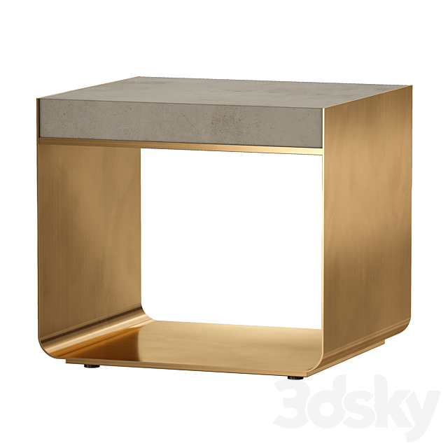 Dexter Concrete Top End Table (Crate and Barrel) 3dsky