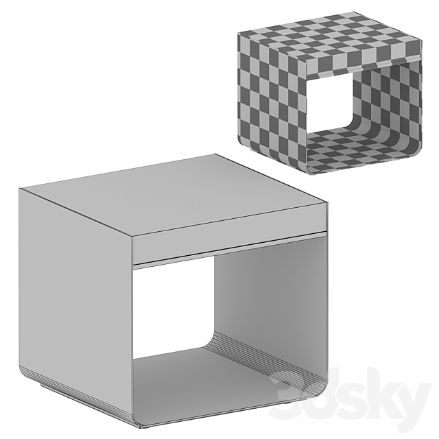Dexter Concrete Top End Table (Crate and Barrel) 3dskyfree