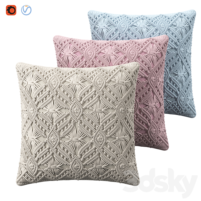 Knit cushion 3DSMax File - thumbnail 1