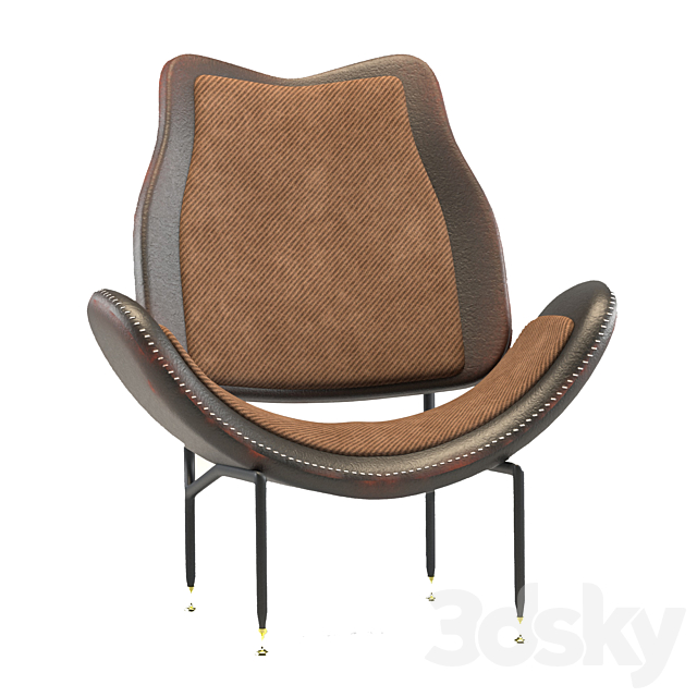 chair leather01 3DSMax File - thumbnail 1
