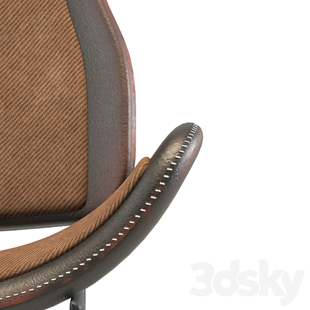 chair leather01 3DSMax File - thumbnail 3